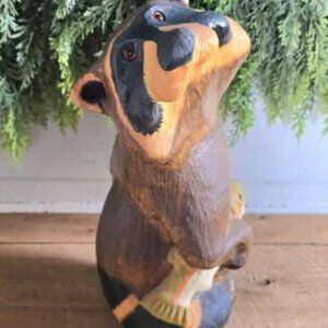 Big Sky Carvers Jeff Fleming Raccoon Fish Trout Pine Wood Sculpture Bearfoots